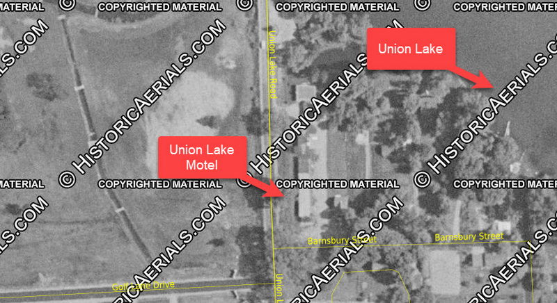 Union Lake Motel - 1957 AERIAL (newer photo)